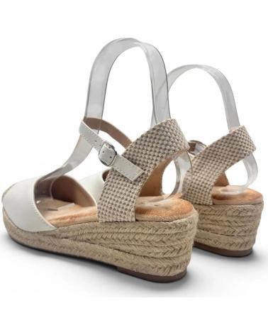 TIMBOS SANDALIA DE CUÑA EN ESPARTO BLANCO