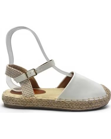 TIMBOS SANDALIA PLANA DE ESPARTO BLANCO