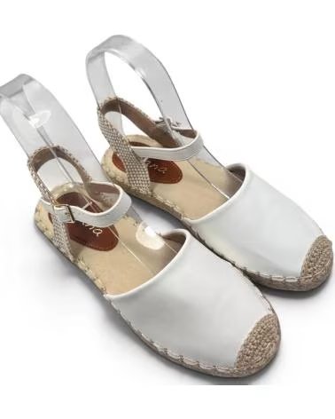 TIMBOS SANDALIA PLANA DE ESPARTO BLANCO