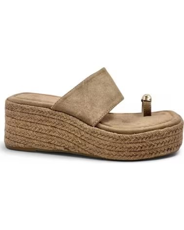 TIMBOS ZUECO CUNA PLATAFORMA ESPARTO KAKI MARRóN