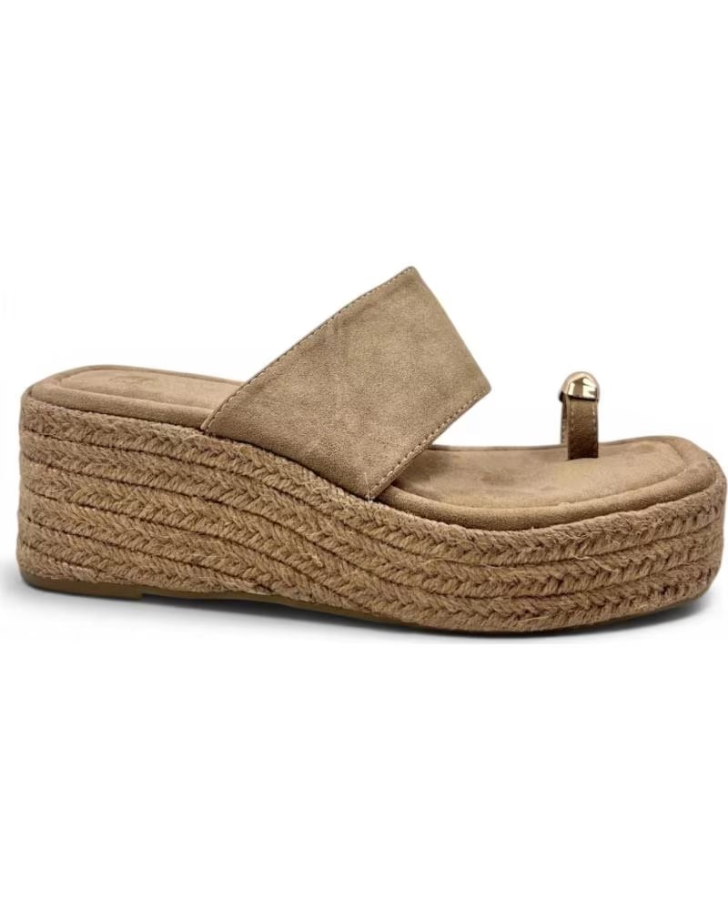 TIMBOS ZUECO CUNA PLATAFORMA ESPARTO KAKI MARRóN
