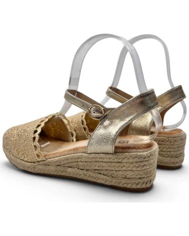 TIMBOS SANDALIA CUÑA ESPARTO ORO AMARILLO