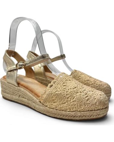 TIMBOS SANDALIA CUÑA ESPARTO ORO AMARILLO