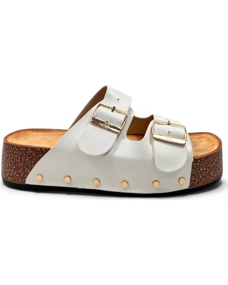TIMBOS ZUECO DE CUNA CON DOBLE HEBILLA BLANCO