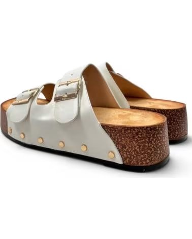 TIMBOS ZUECO DE CUNA CON DOBLE HEBILLA BLANCO