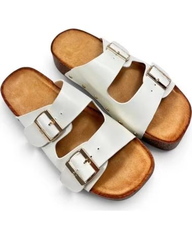 TIMBOS ZUECO DE CUNA CON DOBLE HEBILLA BLANCO