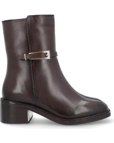 CARAMELO BOTINS DE MULHER CAR669-18 PELE CASTANHO PIEL MARRONPIEL MARRON