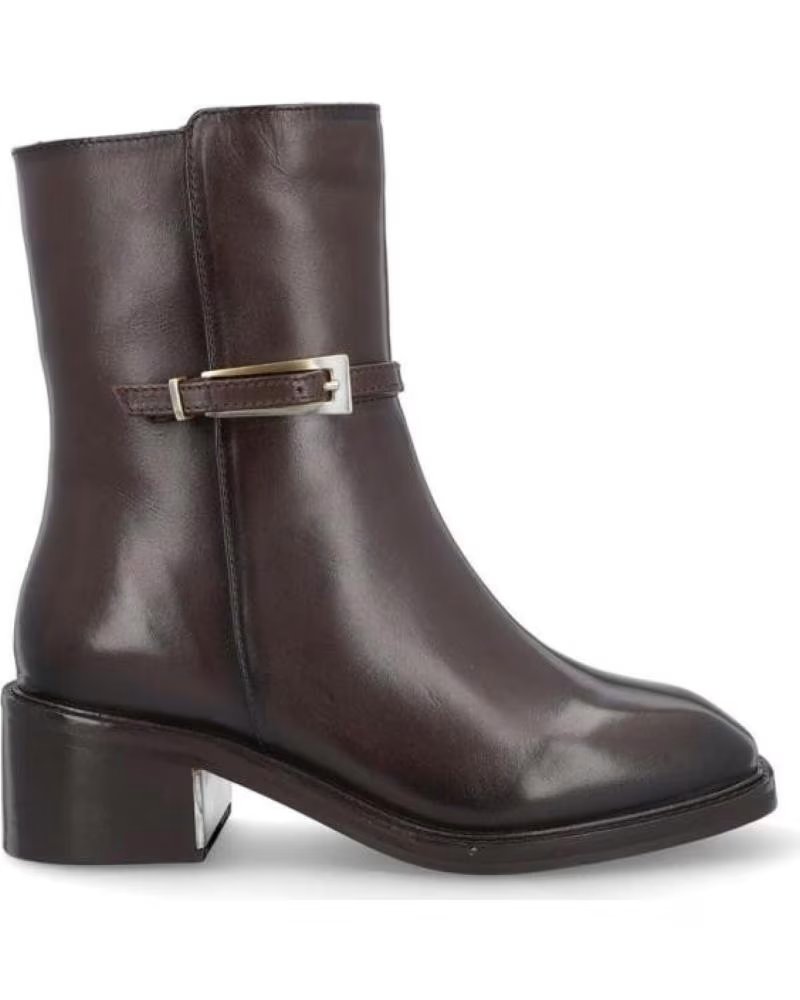 CARAMELO BOTINS DE MULHER CAR669-18 PELE CASTANHO PIEL MARRONPIEL MARRON