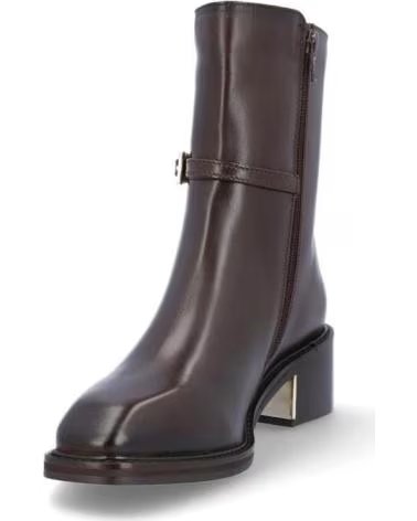 CARAMELO BOTINS DE MULHER CAR669-18 PELE CASTANHO PIEL MARRONPIEL MARRON