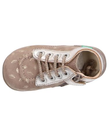 Sapatos KICKERS  de Menina e Menino 879058-10 BONZIP-2 NUBUCK LEAVE  123 TAUPE OR IMPRIM