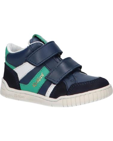 Deportivas de Niña y Niño KICKERS 894791-30 WINCKY VEL NUBUCK 103 MARINVE VERT BL