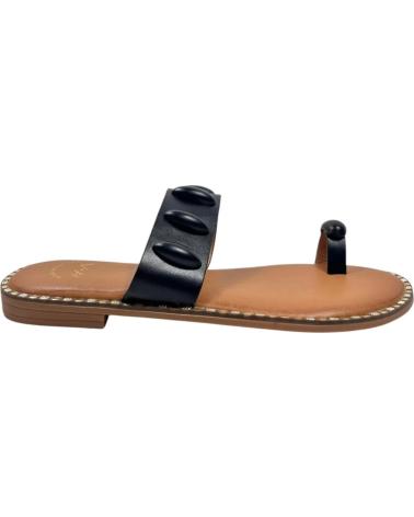 TIMBOS SANDALIA ESCLAVA DEDO PLANA MUJER 132995 NEGRO