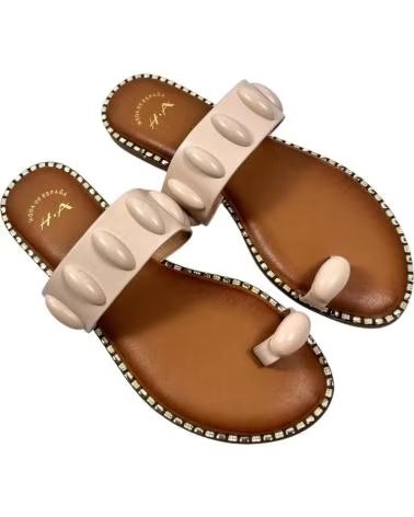 TIMBOS SANDALIA ESCLAVA DEDO PLANA MUJER 132994 BEIGE
