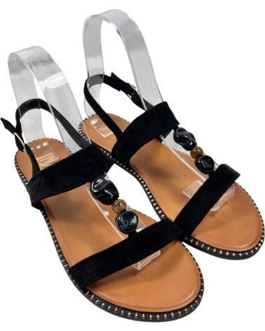 TIMBOS SANDALIA PLANA DE MUJER COLOR 132988 NEGRO