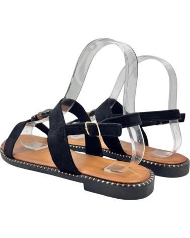 TIMBOS SANDALIA PLANA DE MUJER COLOR 132988 NEGRO