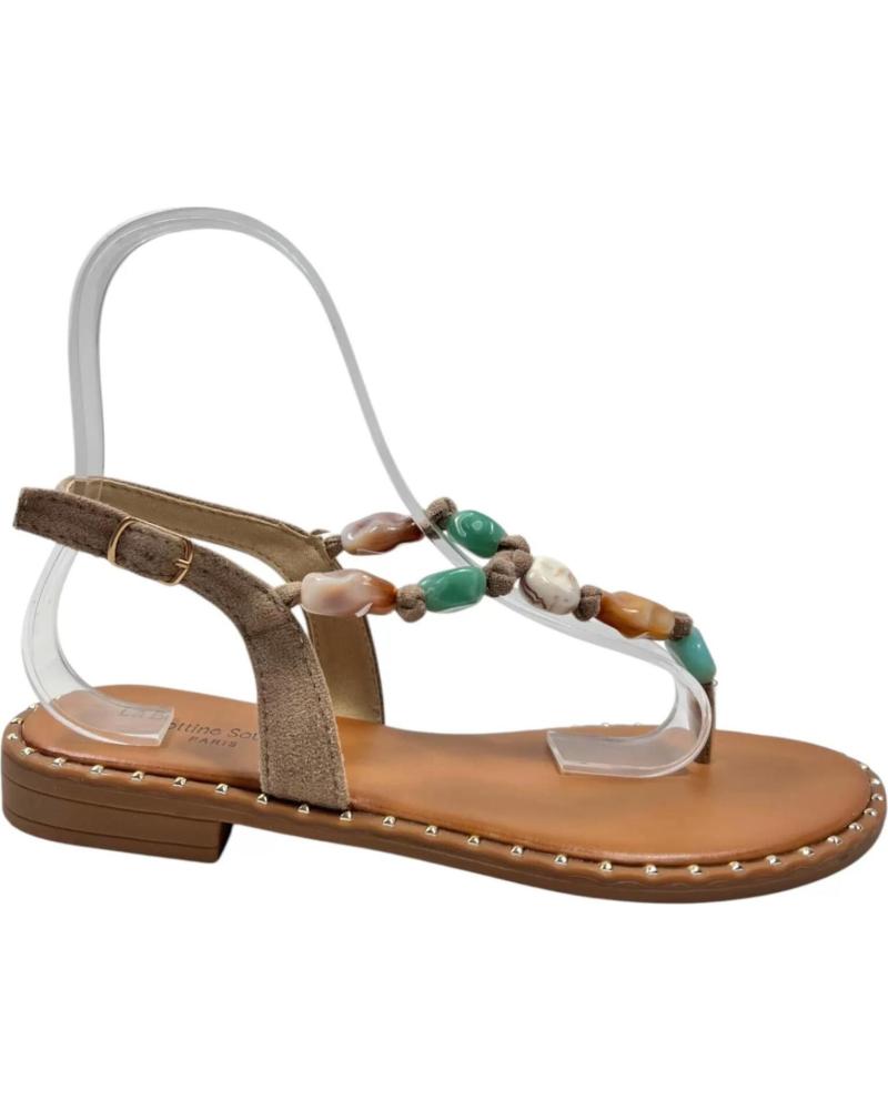 TIMBOS SANDALIA ESCLAVA PLANA MUJER KAKI 132987 MARRóN