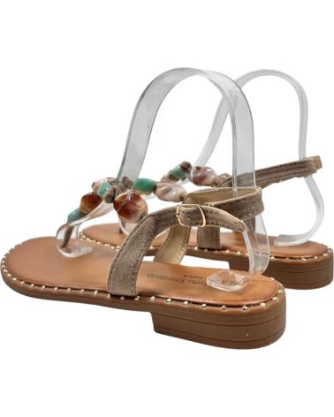 TIMBOS SANDALIA ESCLAVA PLANA MUJER KAKI 132987 MARRóN