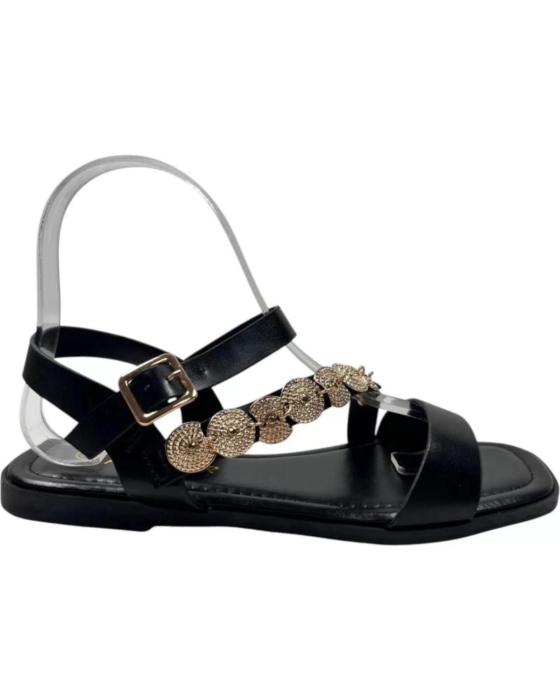 TIMBOS SANDALIA PLANA DE MUJER 132968 NEGRO