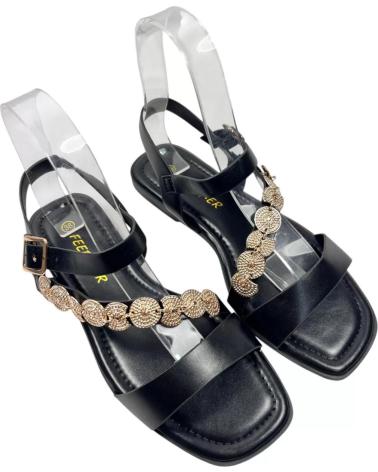 TIMBOS SANDALIA PLANA DE MUJER 132968 NEGRO