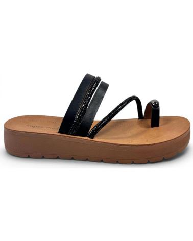 TIMBOS SANDALIA ESCLAVA DEDO PLANA MUJER 133106 NEGRO