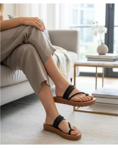 TIMBOS SANDALIA ESCLAVA DEDO PLANA MUJER 133106 NEGRO