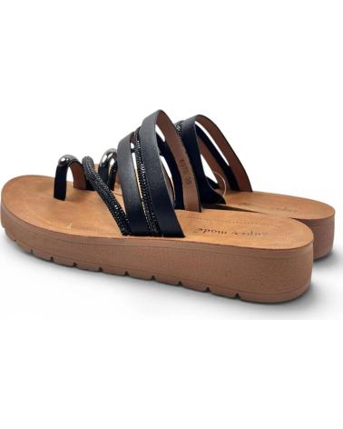 TIMBOS SANDALIA ESCLAVA DEDO PLANA MUJER 133106 NEGRO