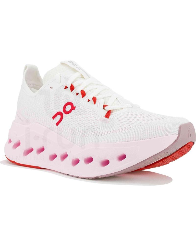 ON RUNNING ZAPATILLAS DE RUNNING ZAPATILLAS ON CLOUDSURFER MAX BLANCO ROSA ROJO EN BLANCO PARA MUJER