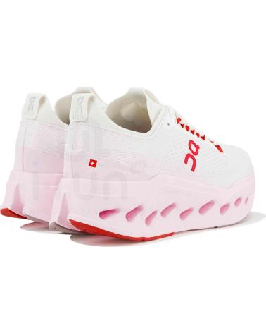 ON RUNNING ZAPATILLAS DE RUNNING ZAPATILLAS ON CLOUDSURFER MAX BLANCO ROSA ROJO EN BLANCO PARA MUJER