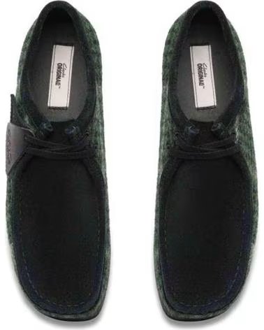 CLARKS ZAPATILLAS WALLABEE GREEN TWEED COMB EN VERDE PARA HOMBRE