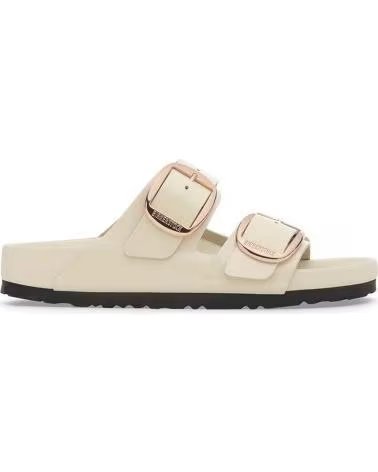 BIRKENSTOCK SANDALIAS ARIZONA BIG BUCKLE EN PIEL NATURAL ACHAROLADA BEIGE