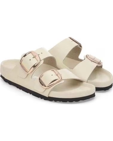 BIRKENSTOCK SANDALIAS ARIZONA BIG BUCKLE EN PIEL NATURAL ACHAROLADA BEIGE