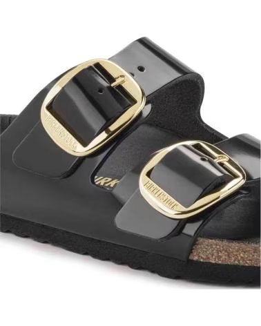 BIRKENSTOCK SANDÁLIAS ARIZONA BIG BUCKLE NATURAL LEATHER PATENT PARA MULHER