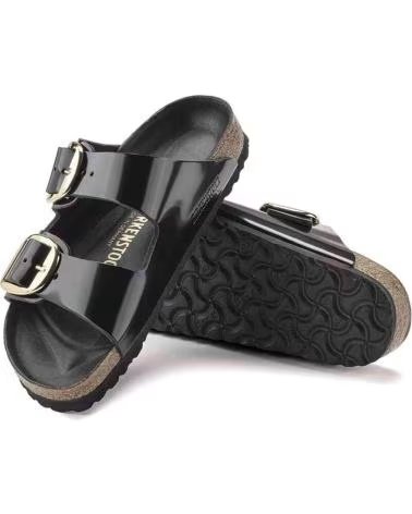 BIRKENSTOCK SANDÁLIAS ARIZONA BIG BUCKLE NATURAL LEATHER PATENT PARA MULHER