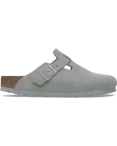 BIRKENSTOCK ZUECOS ZUECOS BOSTON SUEDE LEATHER ANCHO ESTRECHO AZUL MARRON EN GRIS PARA MUJER