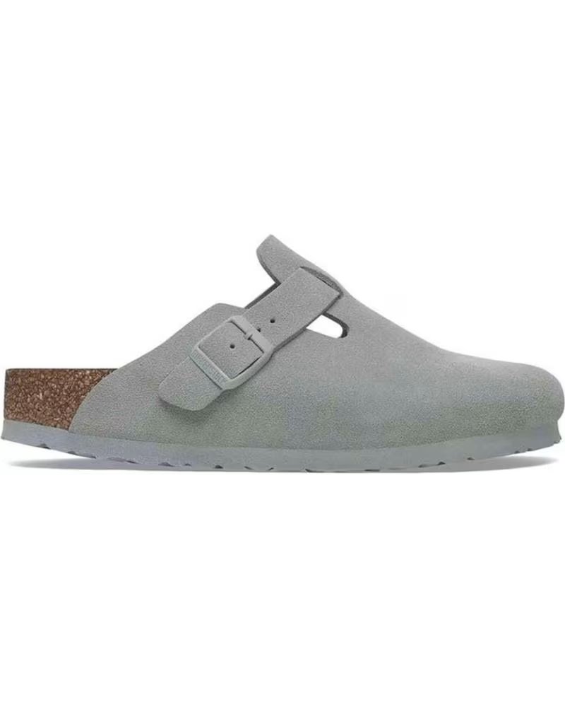 BIRKENSTOCK ZUECOS ZUECOS BOSTON SUEDE LEATHER ANCHO ESTRECHO AZUL MARRON EN GRIS PARA MUJER