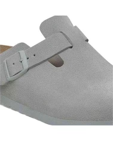 BIRKENSTOCK ZUECOS ZUECOS BOSTON SUEDE LEATHER ANCHO ESTRECHO AZUL MARRON EN GRIS PARA MUJER