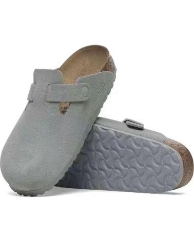 BIRKENSTOCK ZUECOS ZUECOS BOSTON SUEDE LEATHER ANCHO ESTRECHO AZUL MARRON EN GRIS PARA MUJER