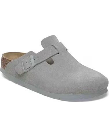 BIRKENSTOCK ZUECOS ZUECOS BOSTON SUEDE LEATHER ANCHO ESTRECHO AZUL MARRON EN GRIS PARA MUJER