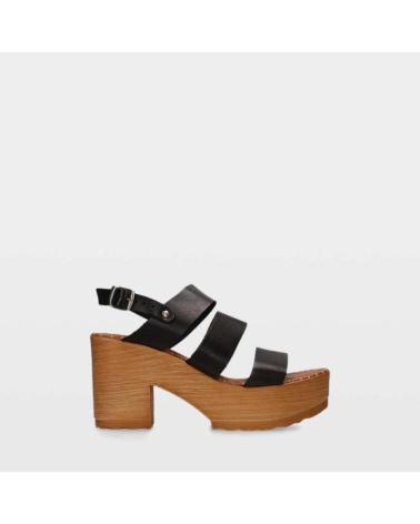 MUSSE & CLOUD HIGH-HEEL SANDALEN 1808097 MCFRISA SCHWARZ MIT HOLZPLATEAU BLACK