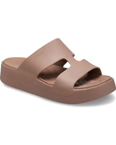 CROCS SANDALIAS GETAWAY PLATFORM TOE LOOP BEIGE PARA MUJER CAFE