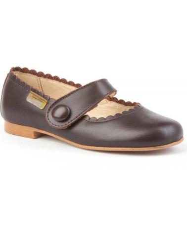 Bailarinas per Bambina ANGELITOS ZAPATO FRANCESITAS PIEL 1512 CHOCOLATE
