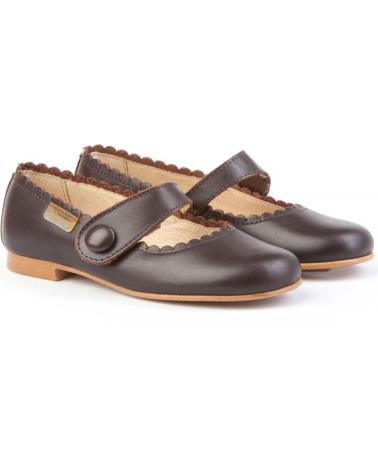 Bailarinas per Bambina ANGELITOS ZAPATO FRANCESITAS PIEL 1512 CHOCOLATE