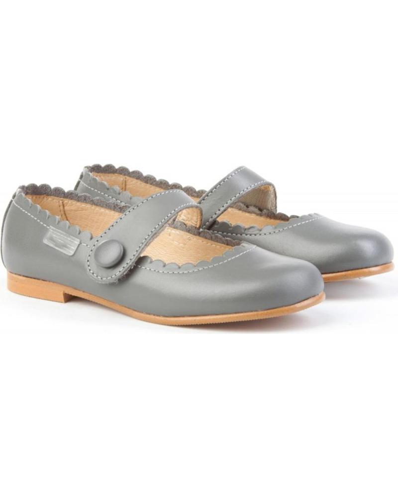 Bailarinas per Bambina ANGELITOS ZAPATO FRANCESITAS PIEL 1512 GRIS