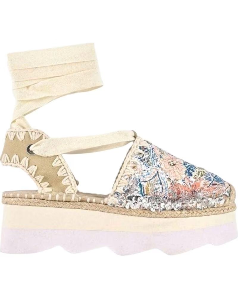 MOU ALPARGATA ESPA SANDAL SEQUINS NUDE EN MULTICOLOR PARA MUJER BEIGE