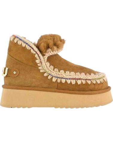 MOU BOTINES ESKIMO 18 PLATFORM RHINESTONES COGNAC EN MARRON PARA MUJER BROWN