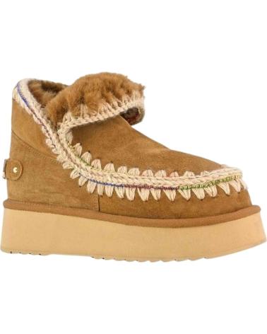 MOU BOTINES ESKIMO 18 PLATFORM RHINESTONES COGNAC EN MARRON PARA MUJER BROWN