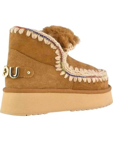 MOU BOTINES ESKIMO 18 PLATFORM RHINESTONES COGNAC EN MARRON PARA MUJER BROWN