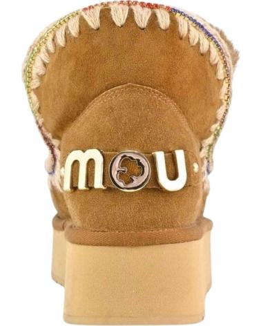 MOU BOTINES ESKIMO 18 PLATFORM RHINESTONES COGNAC EN MARRON PARA MUJER BROWN