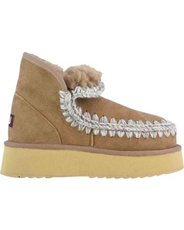 MOU BOTINES MINI ESKIMO PLATFORM BOOT DARK STONE EN MARRON PARA MUJER BROWN