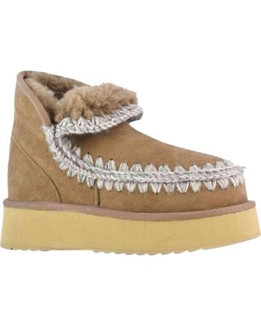 MOU BOTINES MINI ESKIMO PLATFORM BOOT DARK STONE EN MARRON PARA MUJER BROWN